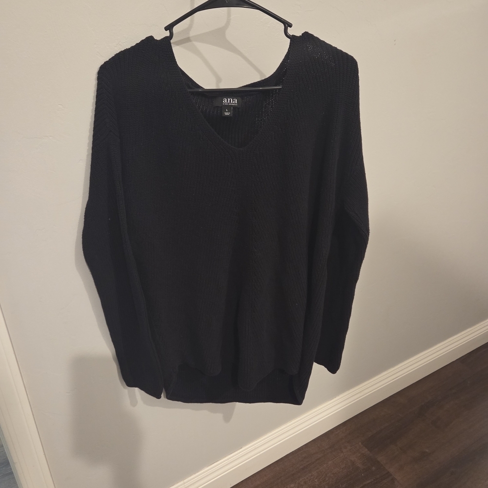 a.n.a Classic Black V-Neck Sweater